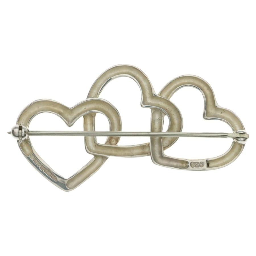 美品 ティファニー トリプルハート ブローチ ピンバッジ シルバー 925 TIFFANY&Co(ティファニー) トリプルハート ブローチ ピンバッジ