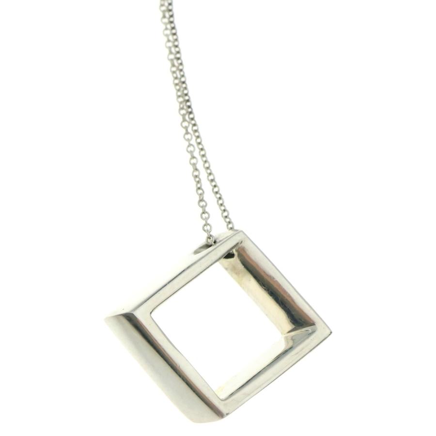 ティファニー　チェーン　ネックレス　ペンダント　Tiffany シルバー TIFFANY&Co ティファニー オープンスクエア ネックレス ペンダント