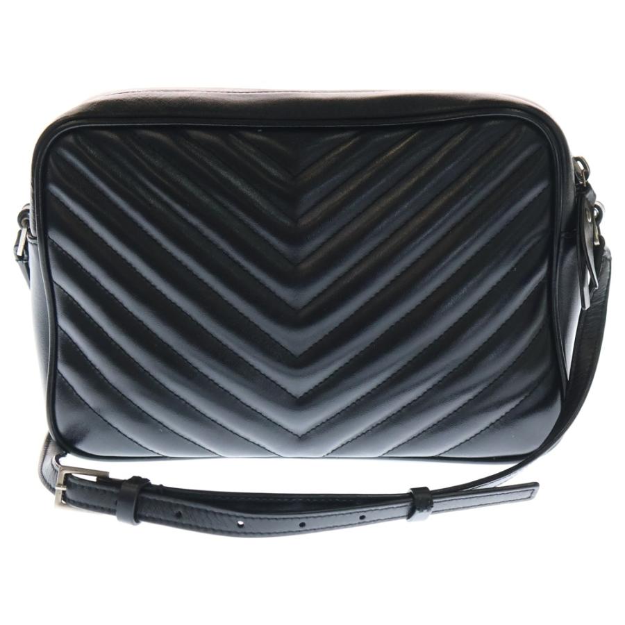 SAINT LAURENT PARIS サンローランパリ ルー カメラバッグ ショルダーバッグ ブラック レザー 612544 シルバー金具 サンローラン ルー カメラバッグ ショルダーバッグ レザー 612544