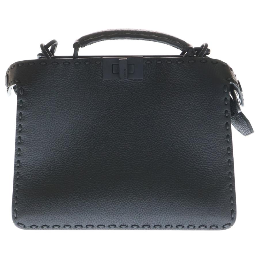 ピーカブー アイシーユー スモール ブラック レザー 2WAYバッグ FENDI（フェンディ） ショルダーバッグ PEEKABOO ISeeU SMALL