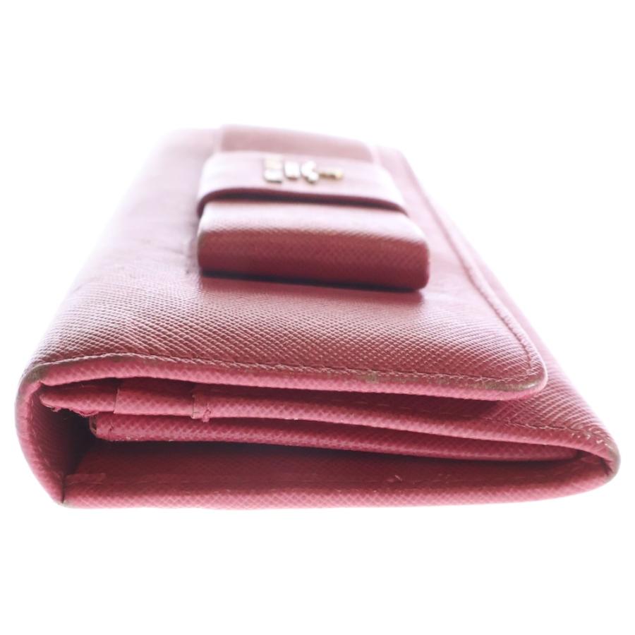 PRADA プラダ リボン 長財布 ロングウォレット 長財布 ピンク レザー ゴールド金具 PRADA（プラダ） リボン 長財布 ロングウォレット 長財布 ピンク