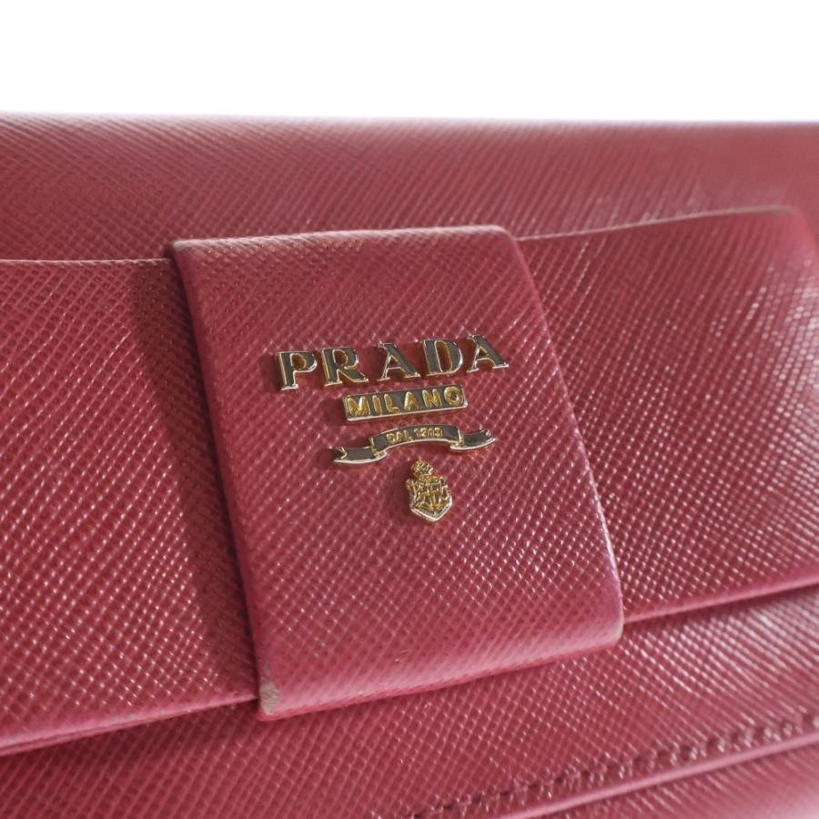 PRADA プラダ リボン 長財布 ロングウォレット 長財布 ピンク レザー ゴールド金具 PRADA（プラダ） リボン 長財布 ロングウォレット 長財布 ピンク