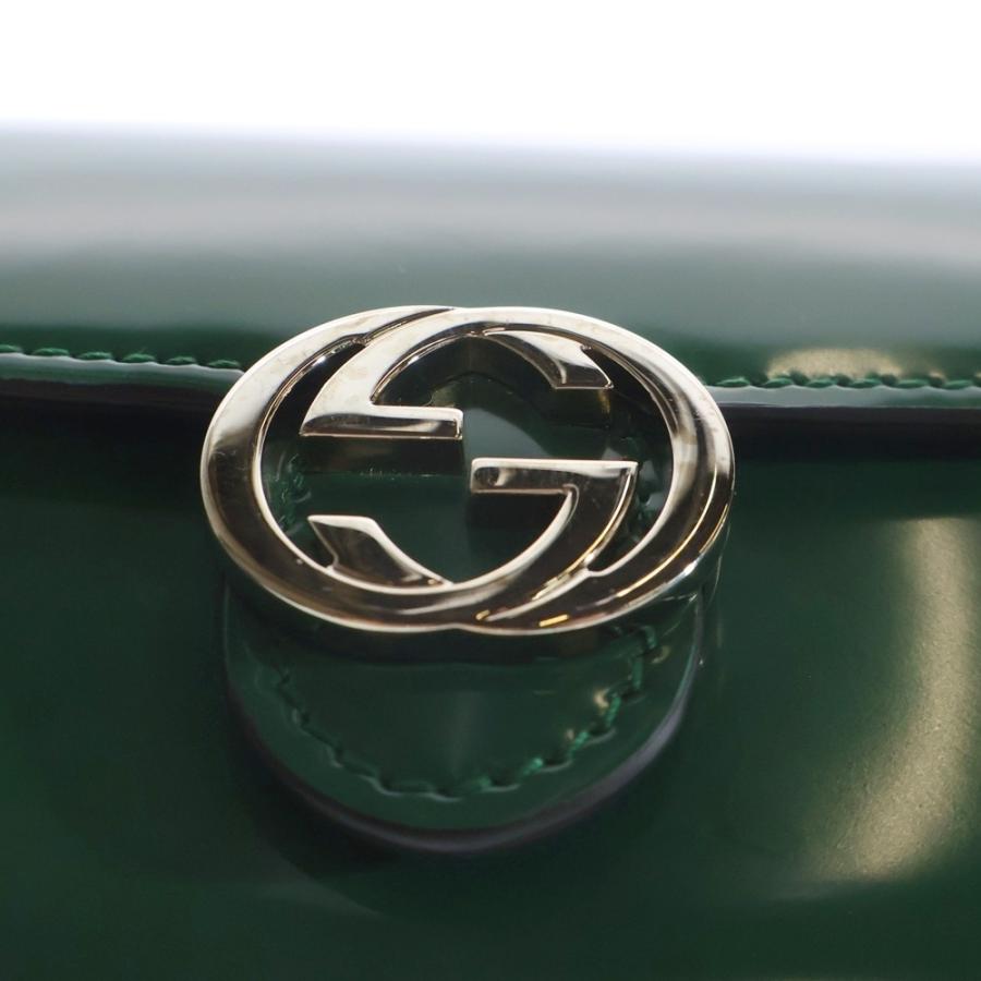 GUCCI（グッチ） インターロッキングG 長財布 グリーン パテント