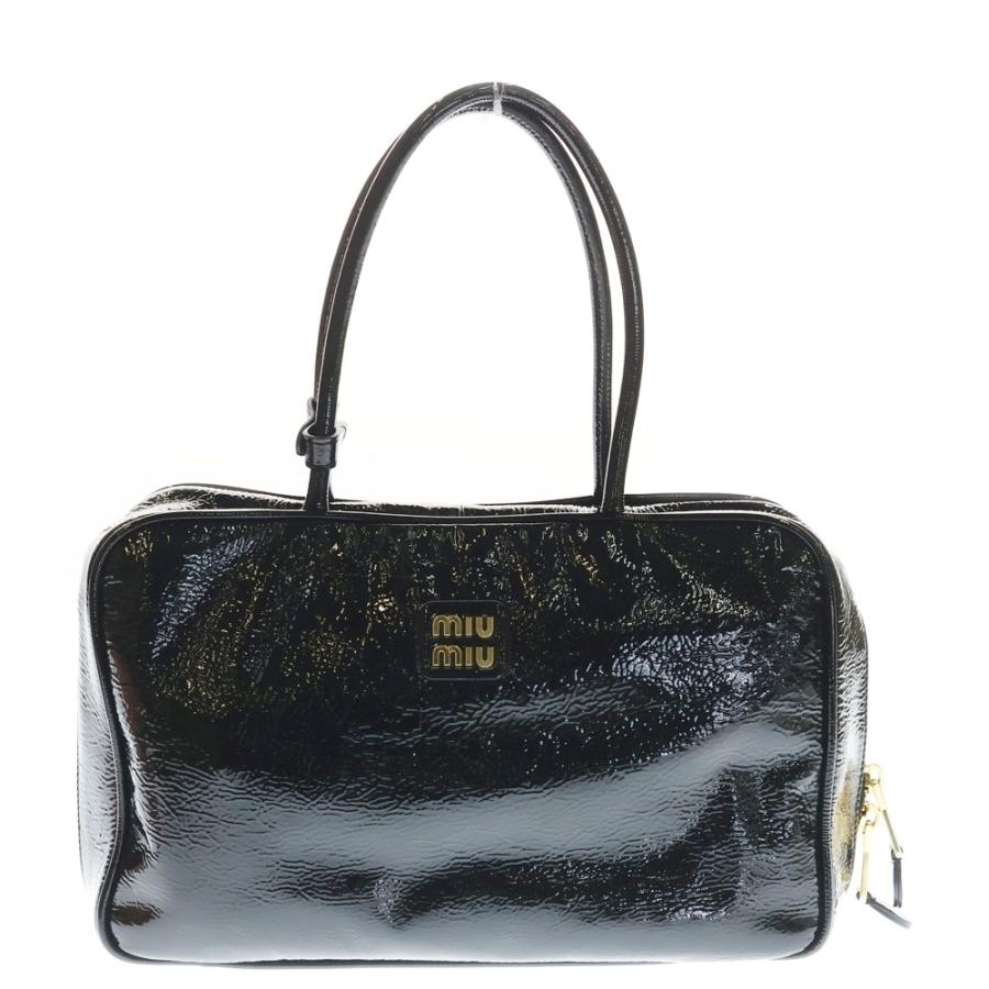miumiu ミュウミュウ ハンドバッグ ボー ブラック パテントレザー 