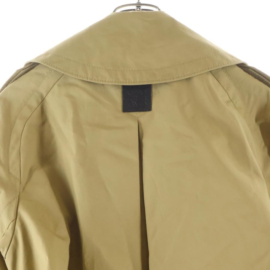 LOEWE ロエベ アナグラムロゴ レザーパッチ トレンチ ロング コート ベージュ A-28003861の画像