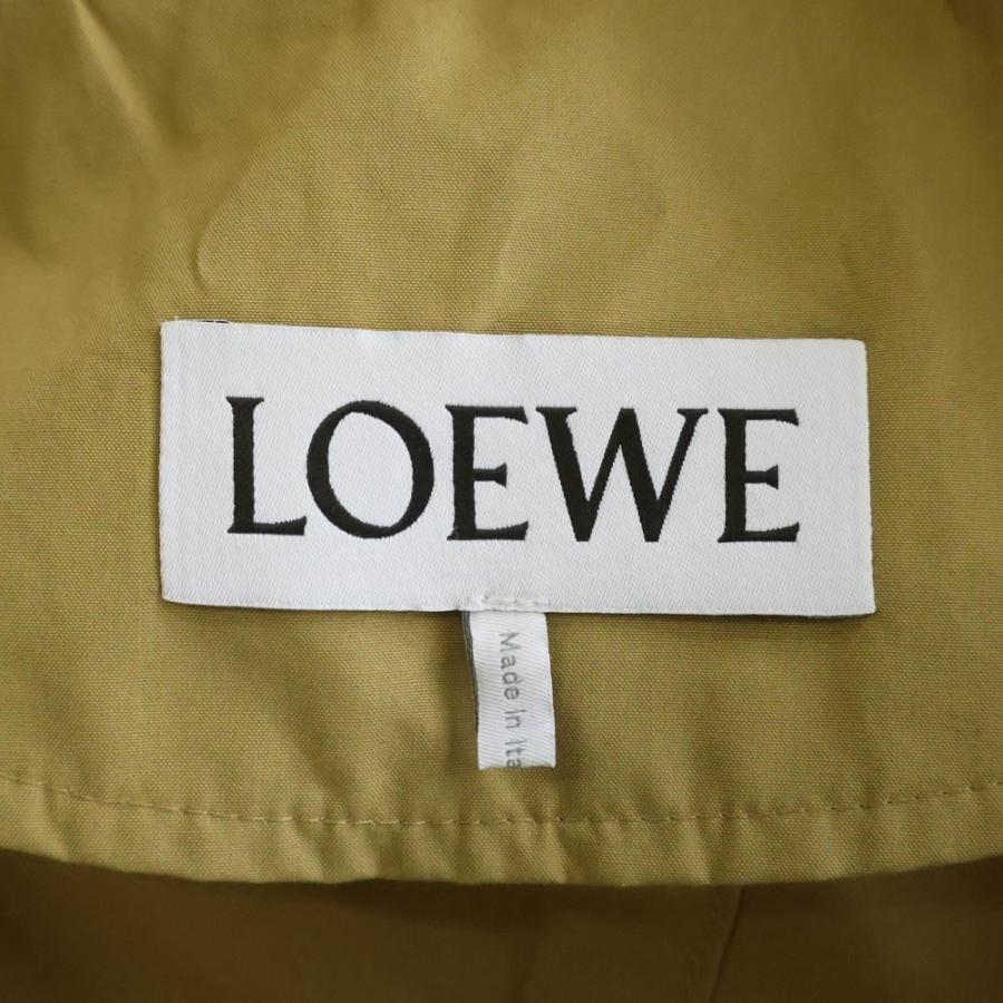 LOEWE ロエベ アナグラムロゴ レザーパッチ トレンチ ロング コート ベージュ A-28003861の画像