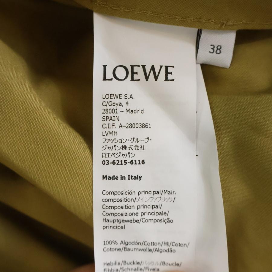 LOEWE ロエベ アナグラムロゴ レザーパッチ トレンチ ロング コート ベージュ A-28003861の画像