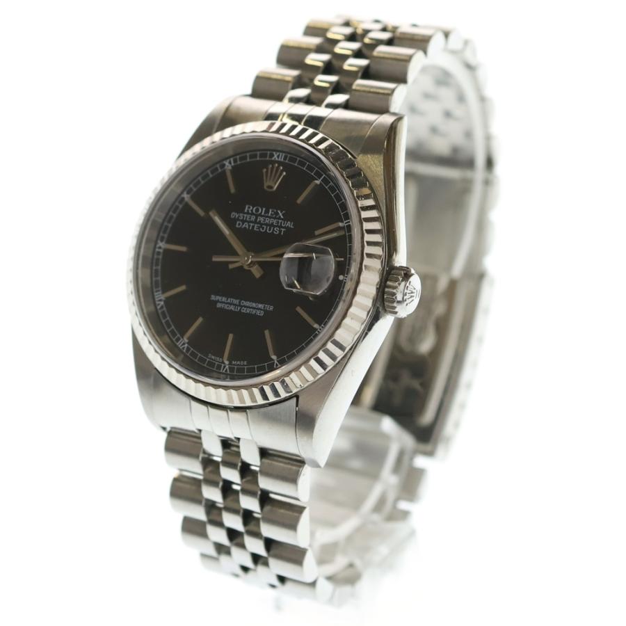 ROLEX（ロレックス） 16234 デイトジャスト 黒文字盤 P番 SS×WG/AT