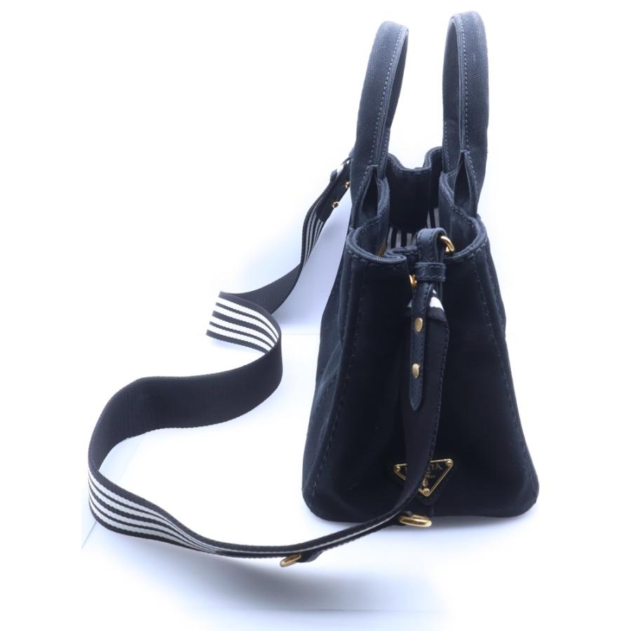 プラダ PRADA カナパ ミニ 1BG439 ブラック ゴールド金具 キャンバス レディース ショルダーバッグ PRADA（プラダ） カナパ ミニ 2WAYハンド ショルダーバッグ ゴールド