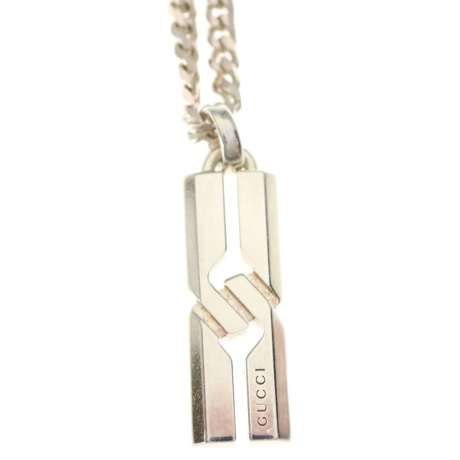 美品‼️GUCCI ノットペンダント GUCCI（グッチ） ノットインフィニティ プレート ネックレス シルバー