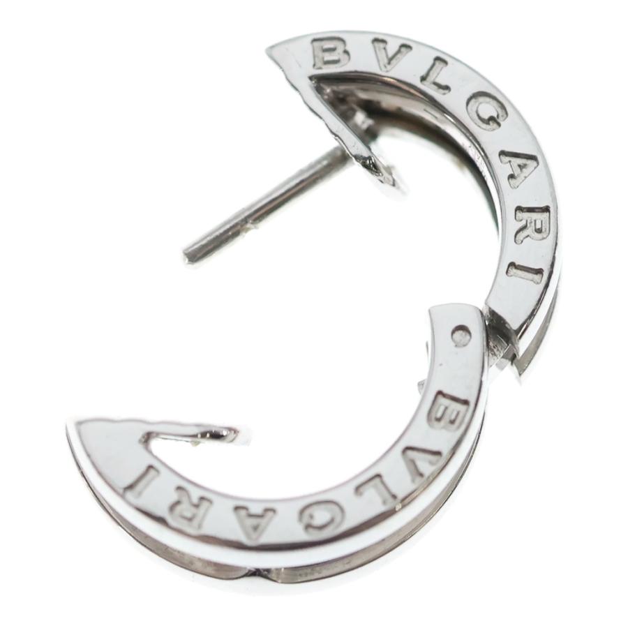 BVLGARI ブルガリ ピアス シルバー BVLGARI（ブルガリ） ビーゼロワン ハーフダイヤ ピアス ホワイト