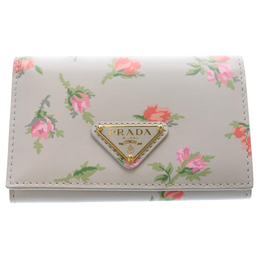 さ*ぎ様 【新品同様】PRADA 二つ折り 財布 トライアングル ロゴ フラワー PRADA（プラダ） サフィアーノ トライアングルロゴ カードケース