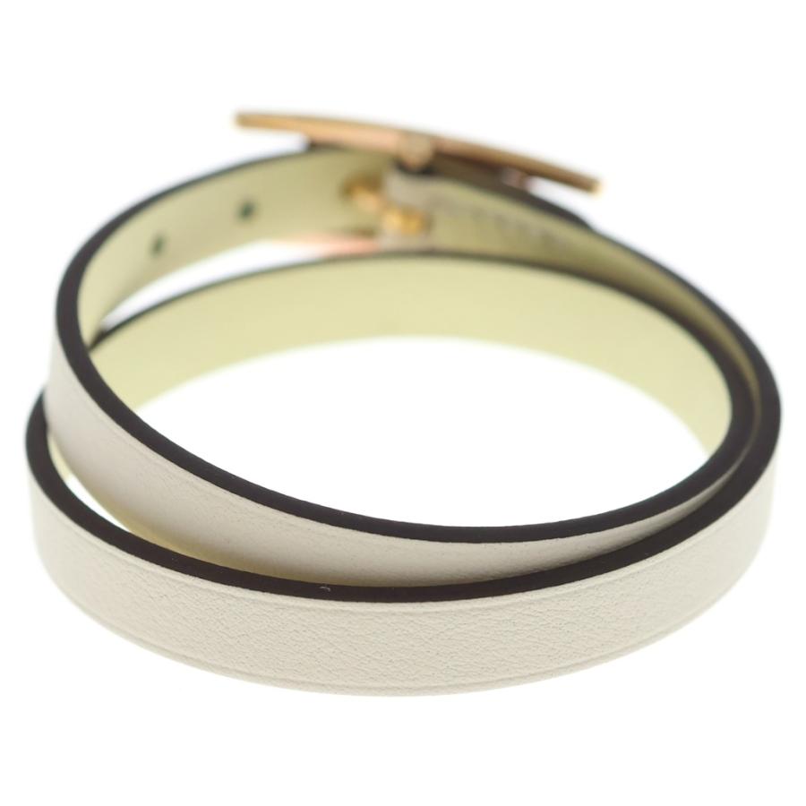 HERMES アピ3 レザーブレスレット ホワイト HERMES（エルメス） ブレスレット アピ3 レザー ホワイト×ピンク