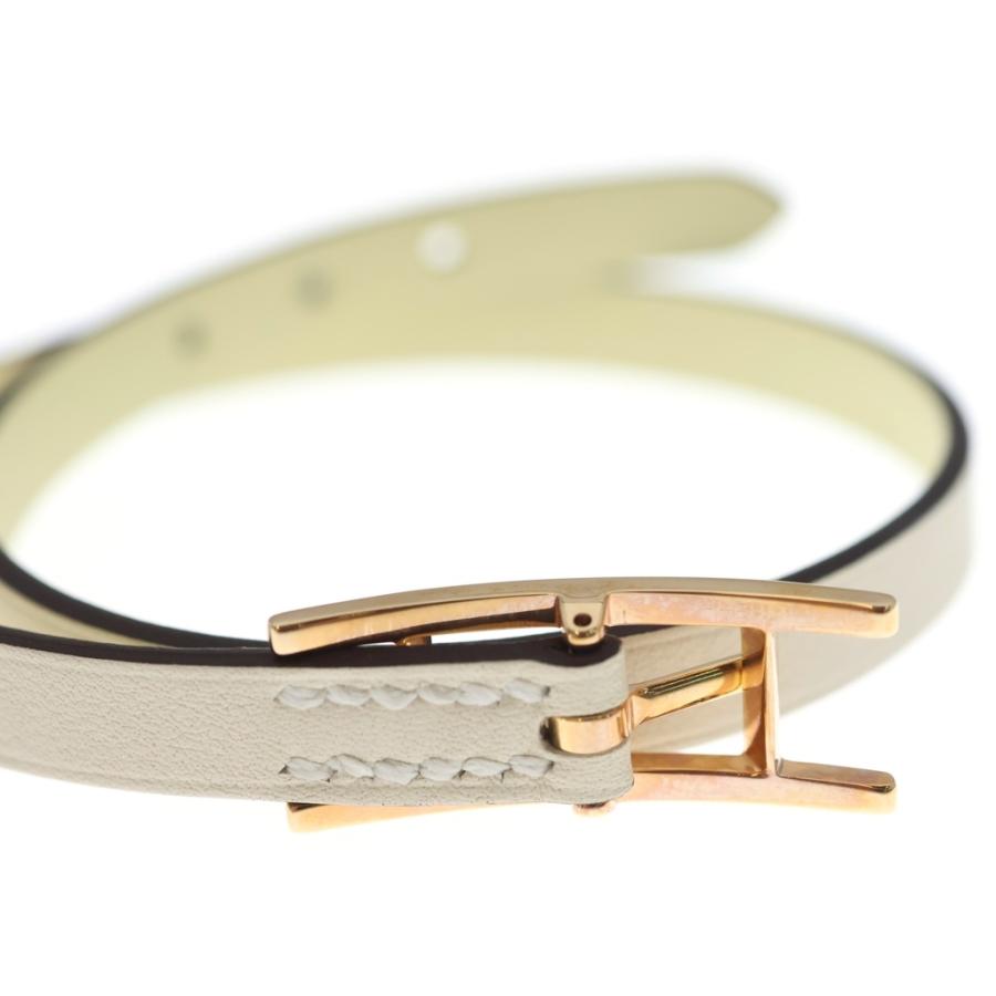HERMES（エルメス） ブレスレット アピ3 レザー ホワイト×ピンク