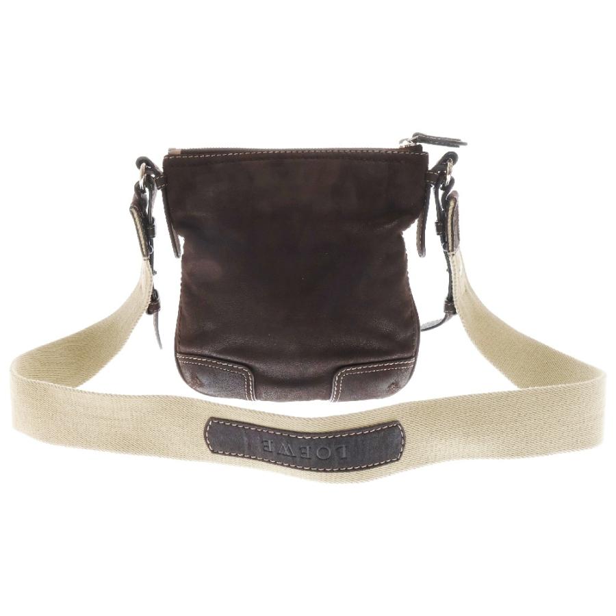 【美品】ロエベ ショルダーバッグ アナグラム レザー 本革 ダークブラウン LOEWE（ロエベ） アナグラム ショルダーバッグ ダークブラウン