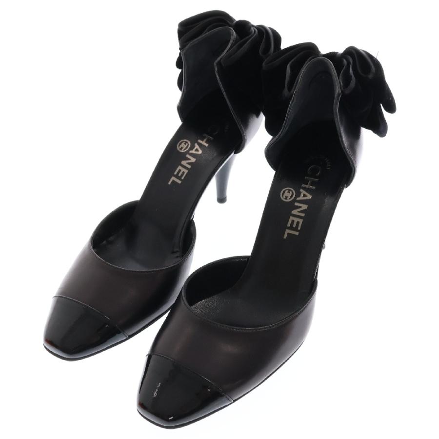 CHANEL（シャネル） パンプス シューズ リボン ブラック レザー