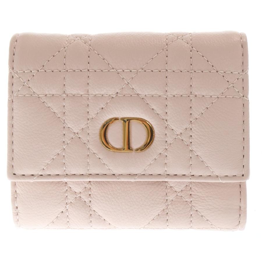 Christian Dior クリスチャンディオール カロ レザー 三つ折り Christian Dior クリスチャンディオール カロ レザー 三つ折り