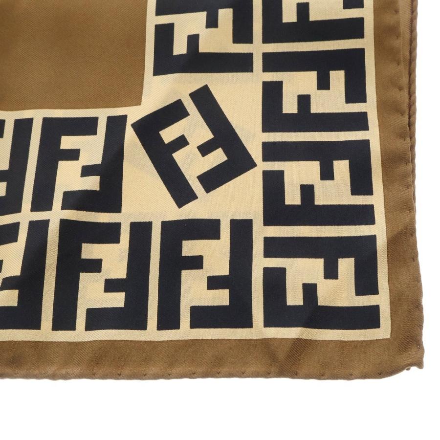FENDI フェンディ カレ ズッカ柄 ブラウン シルク 70cm : BRING FENDI フェンディ カレ ズッカ柄 ブラウン シルク 70cm : BRING