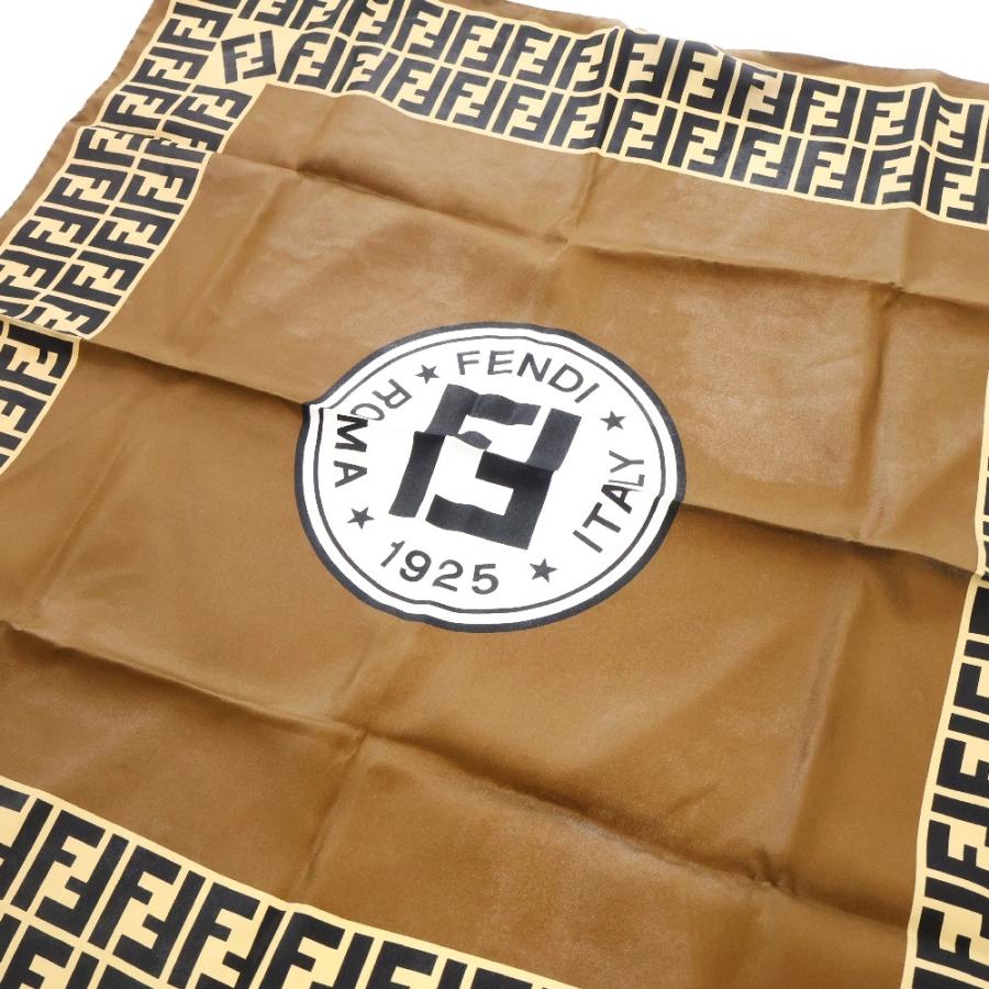 FENDI フェンディ カレ ズッカ柄 ブラウン シルク 70cm : BRING FENDI フェンディ カレ ズッカ柄 ブラウン シルク 70cm : BRING