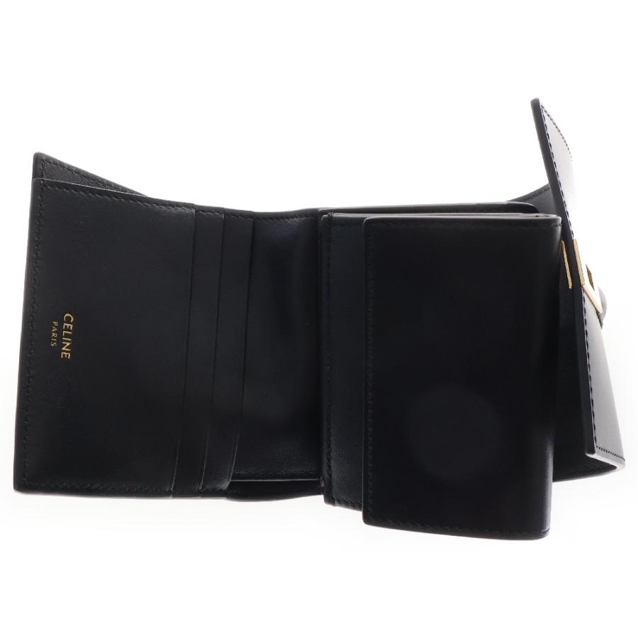 CELINE（セリーヌ） 16セーズ コンパクトウォレット ブラック レザー