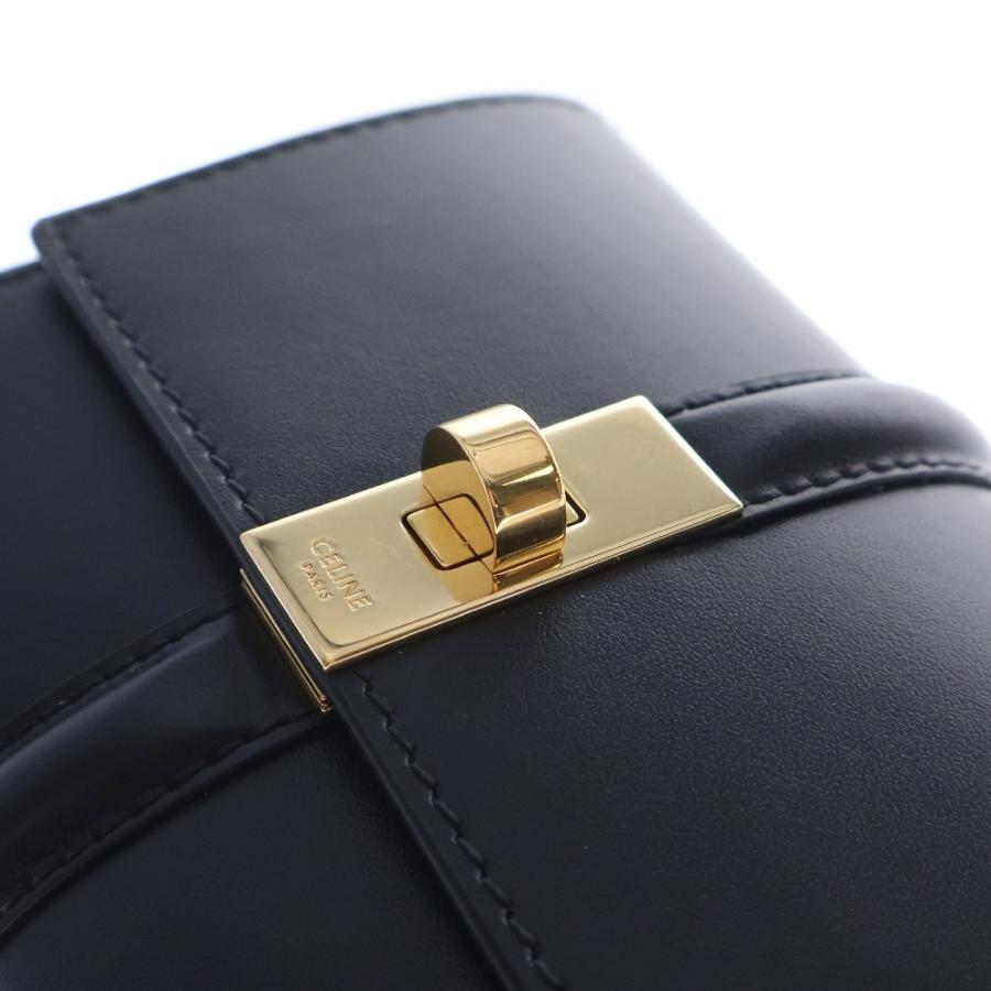 CELINE（セリーヌ） 16セーズ コンパクトウォレット ブラック レザー