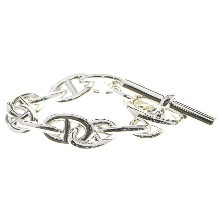 アンカーチェーン ブレスレット SV925 シェーヌダンクル型 11コマ HERMES Chaine d'Ancre Bracelet TGM 11 Links Sterling Silver
