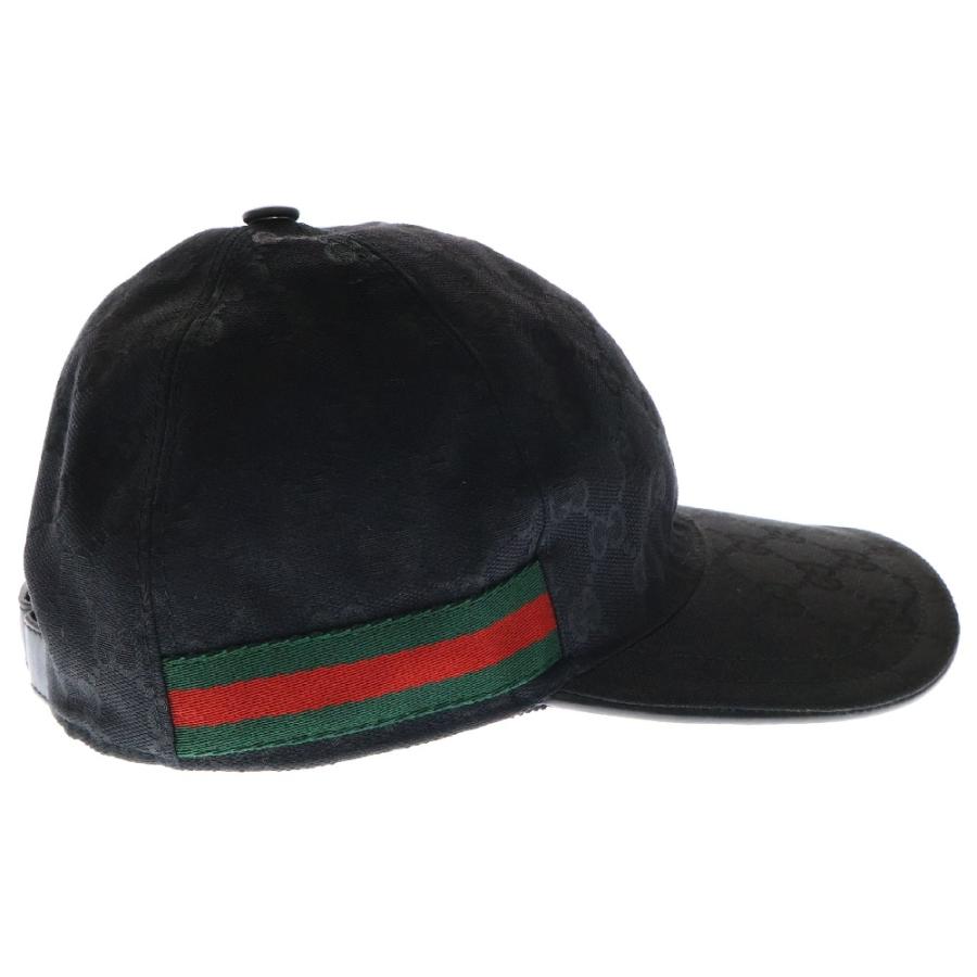 GUCCI（グッチ） GGキャンバス シェリーライン キャップ 帽子 ブラック
