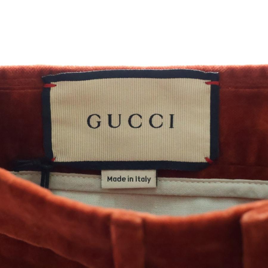 GUCCI（グッチ） ベルベット ベロアフレアパンツ オレンジ ブラウン