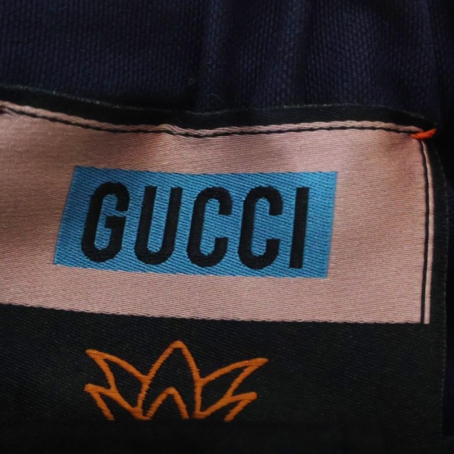 GUCCI（グッチ） 22SS サイドワッペンコットンパンツ ネイビー 44