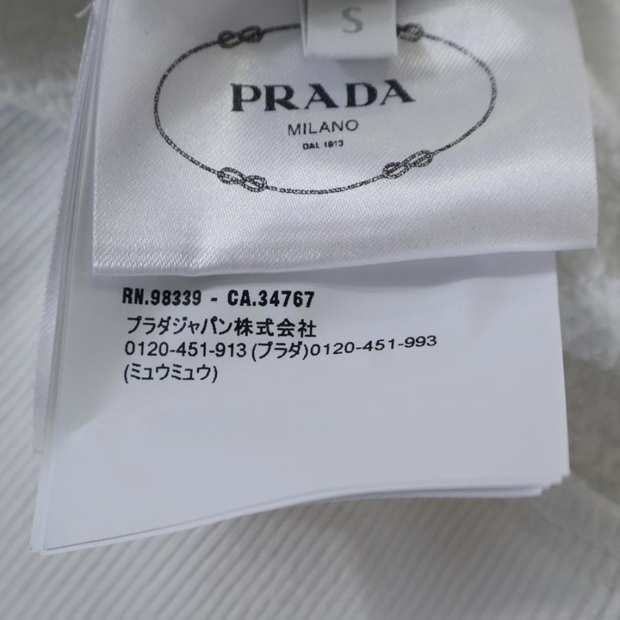 PRADA（プラダ） ロゴ プルオーバー フーディ ホワイト コットン