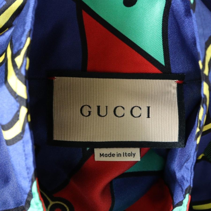 グッチ サイズ:S 24SS 743005 XJFJF ホースビットプリントシェリーラインシルクジャケット 中古 BS55 GUCCI（グッチ） 24SS ウェブ シェリーライン ホースビットプリント総
