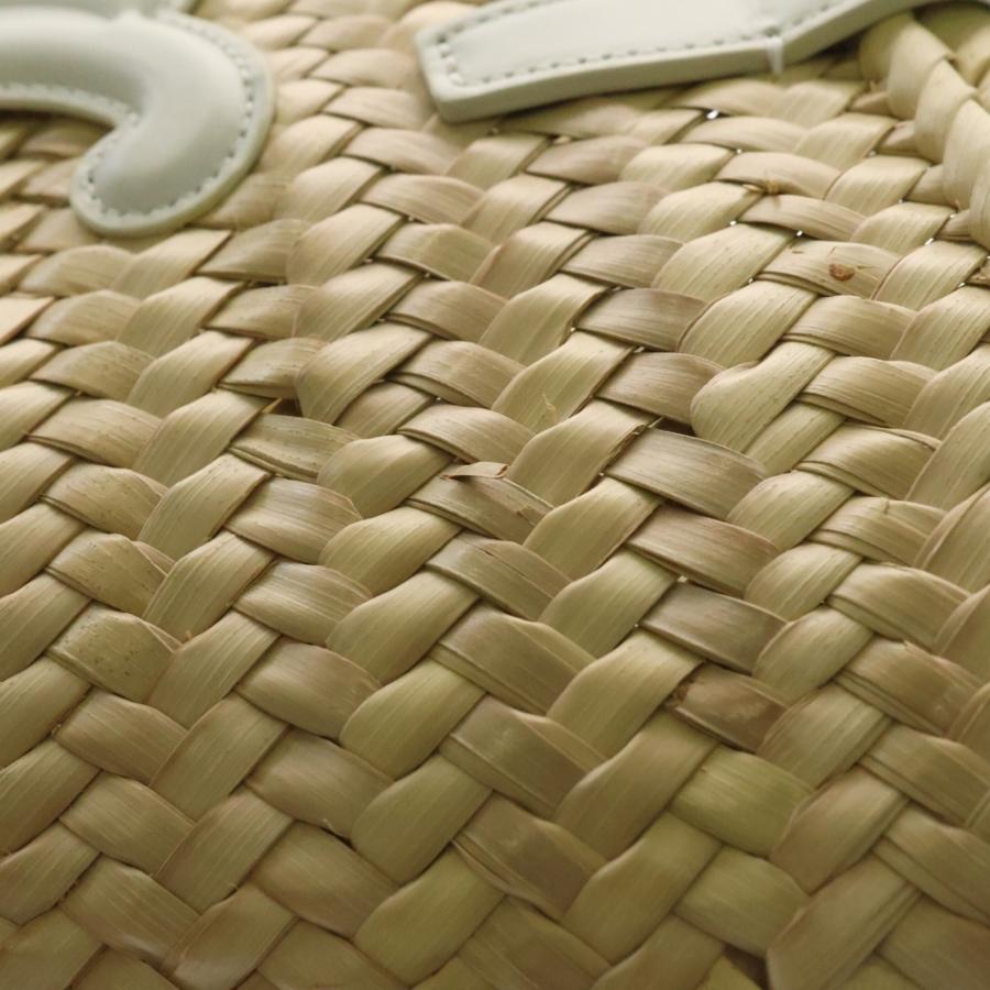 CELINE ストローかごバッグ ホワイトロゴ