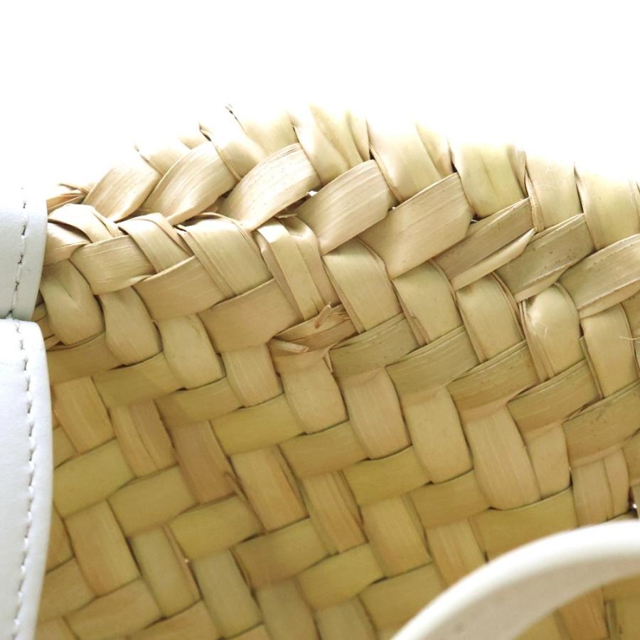 CELINE ストローかごバッグ ホワイトロゴ