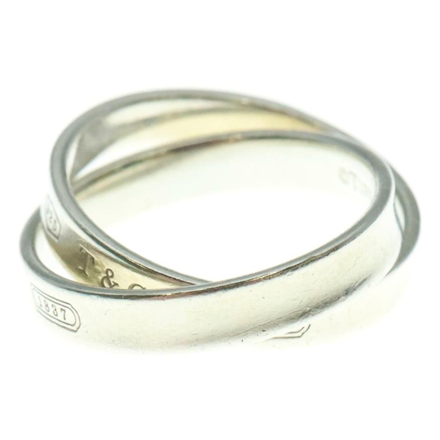 Tiffany & Co. インターロッキング2連リング シルバー925 19号 Tiffany