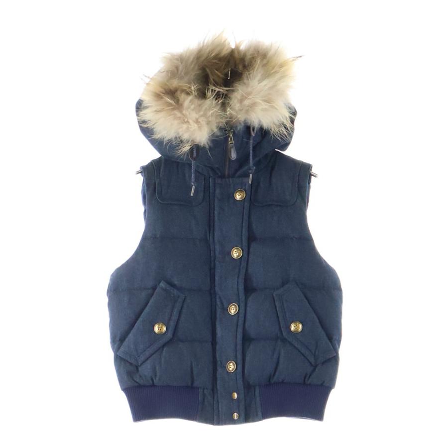 希少カラー バーバリーブルーレーベル ダウンベスト ファー チェック