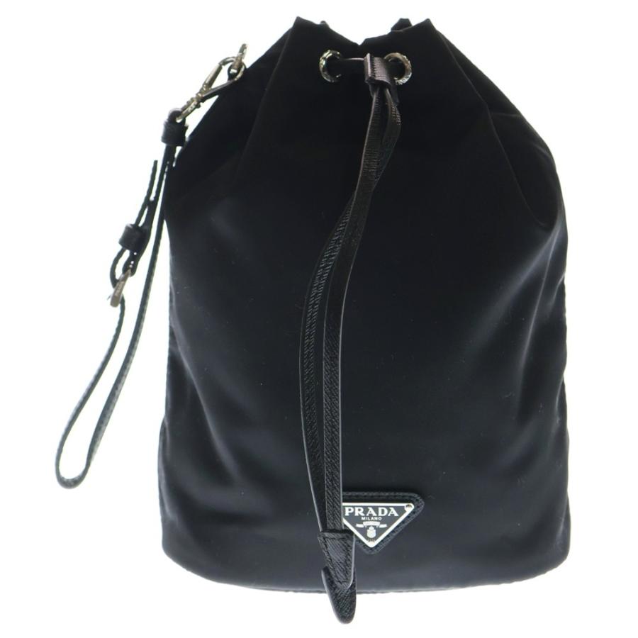 【極美品】PRADA ナイロン巾着バッグ PRADA 黒 ナイロン 巾着バッグ