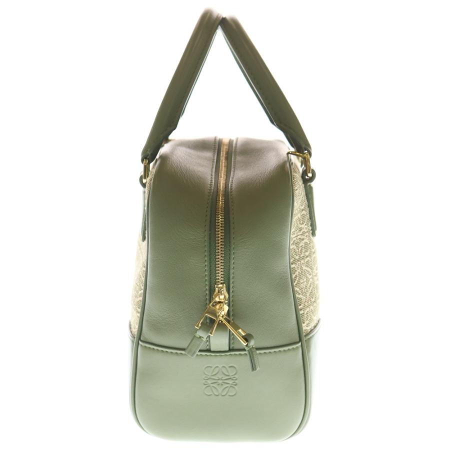 LOEWE ロエベ アマソナ19 ジャガード 2WAYバッグ ハンドバッグ ショルダーバッグ グリーン×ベージュ レザー×キャンバス ゴールド金具 LOEWE（ロエベ） アマソナ19 ジャガード 2WAYバッグ ハンドバッグ