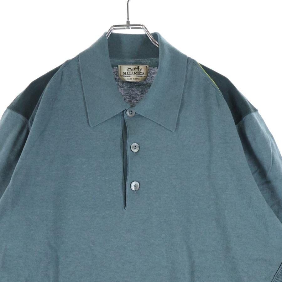 HERMES（エルメス） メッシュ切り替え カシミヤ混 コットン ニット