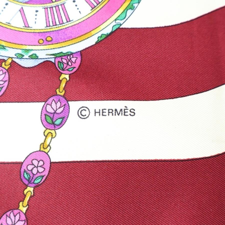 HERMES（エルメス） カレ90 花の中で過ごす時間 シルクスカーフ ワイン
