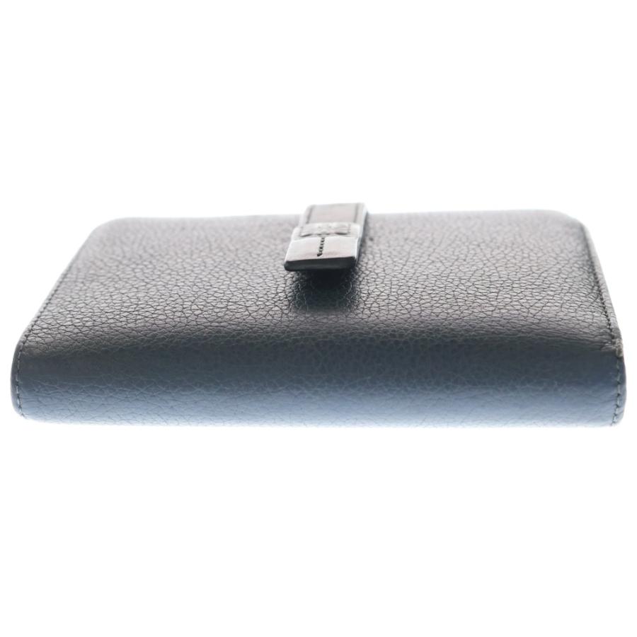 LOEWE(ロエベ) 2つ折り財布 バーティカル ウォレット ミディアム ネイビー×黒 レザー LOEWE（ロエベ） バーティカル コンパクトウォレット 二つ折り財布
