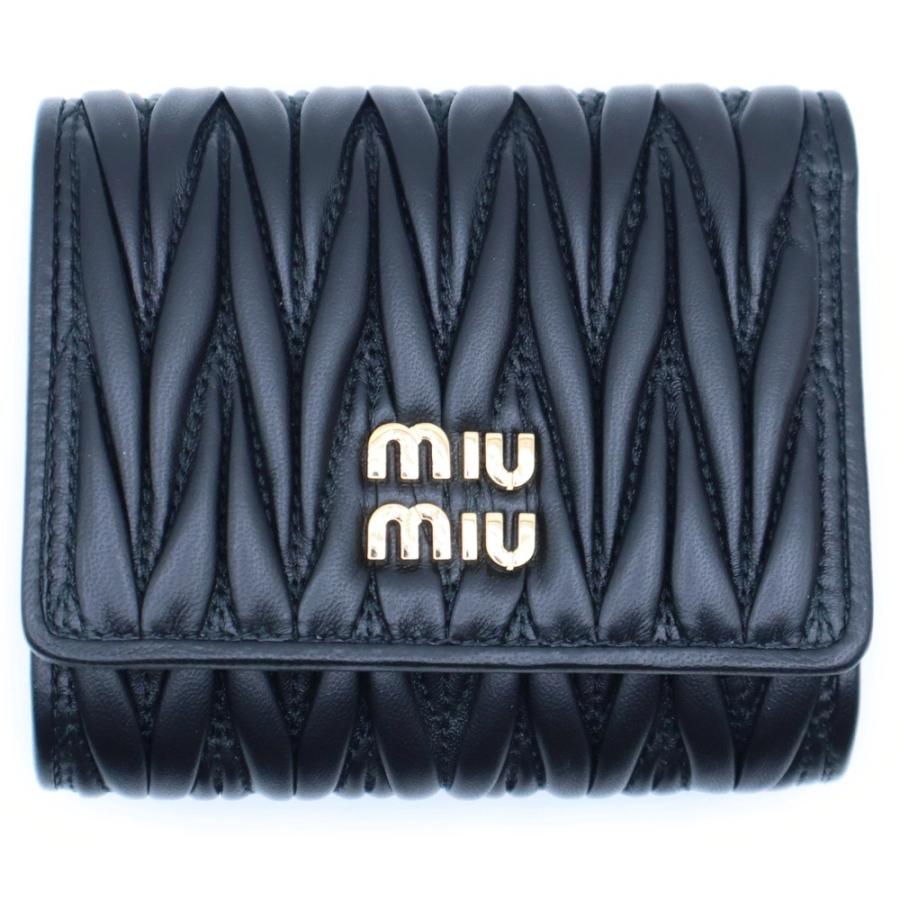 miumiu ミュウミュウ マテラッセ 三つ折り財布 コンパクトウォレット 