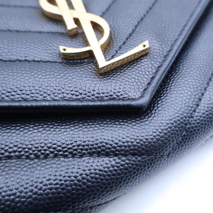 SAINT LAURENT PARIS サンローランパリ カサンドラ ロゴプレート Vステッチ レザー ロングウォレット 二つ折り長財布 ブラック 372264 SAINT LAURENT PARIS サンローランパリ カサンドラ ロゴプレート V