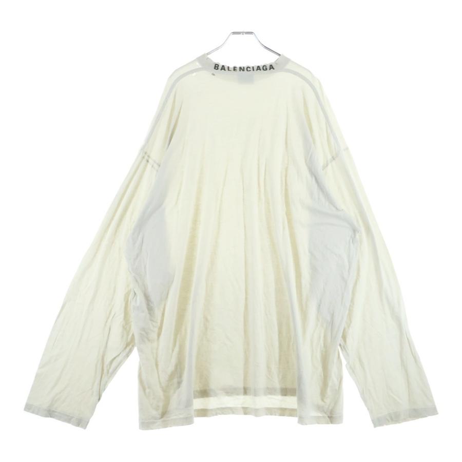 BALENCIAGA（バレンシアガ） クラッシュ加工 ネックロゴ 長袖Tシャツ