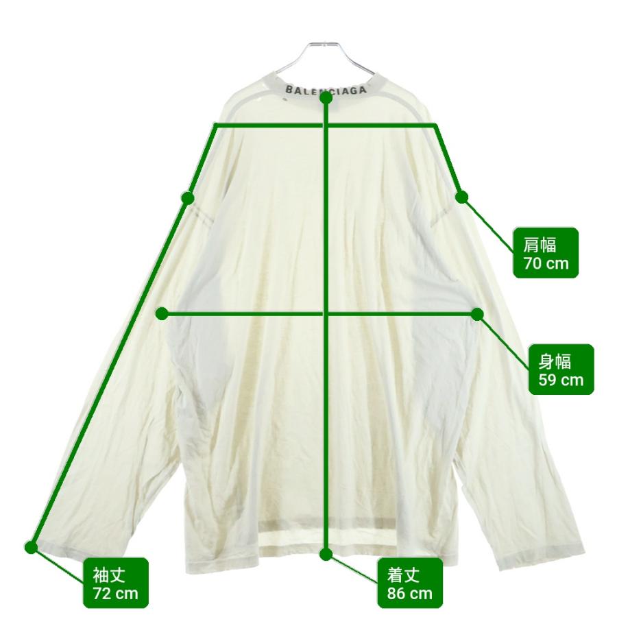 BALENCIAGA（バレンシアガ） クラッシュ加工 ネックロゴ 長袖Tシャツ