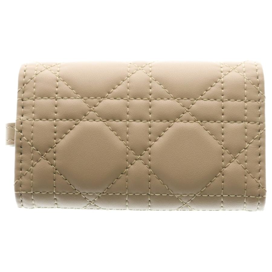 Christian Dior クリスチャンディオール カナージュ キーケース キーリング バッグチャーム レザー ベージュ ゴールド金具_1