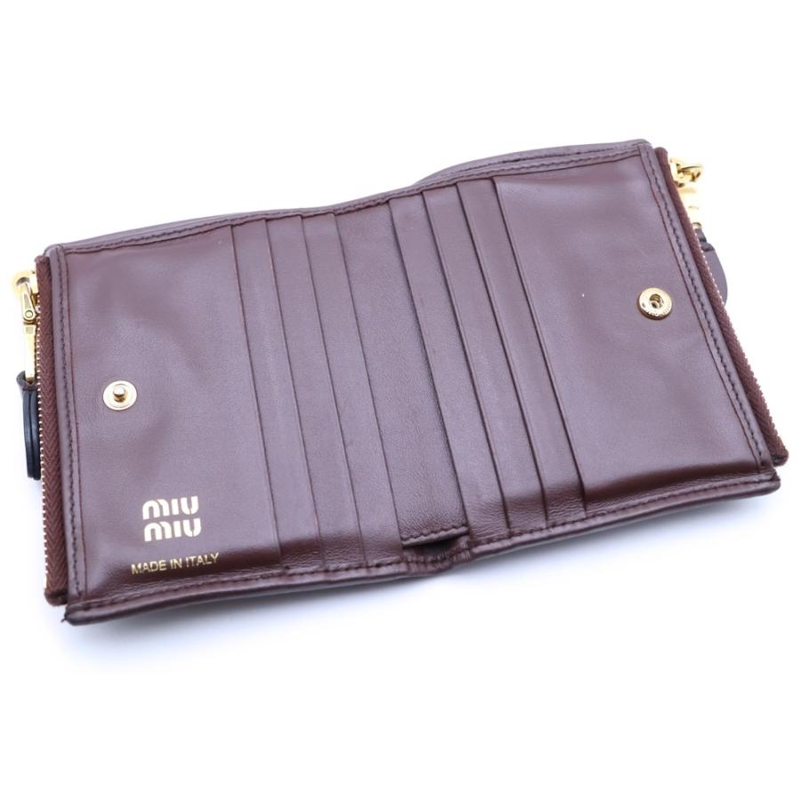 ミュウミュウ 折り財布 ナッパイントゥーレ レザー ゴールド金具 ピンク miu miu（ミュウミュウ） miu miu財布 Wホック二つ折り財布 NAPPA