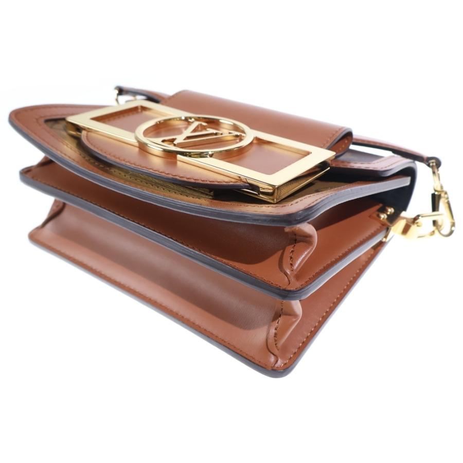LOUIS VUITTON ルイヴィトン モノグラム リバース ドーフィーヌ ロックXL ショルダーバッグ ブラウン レザー×PVC M46537 ゴールド金具_4