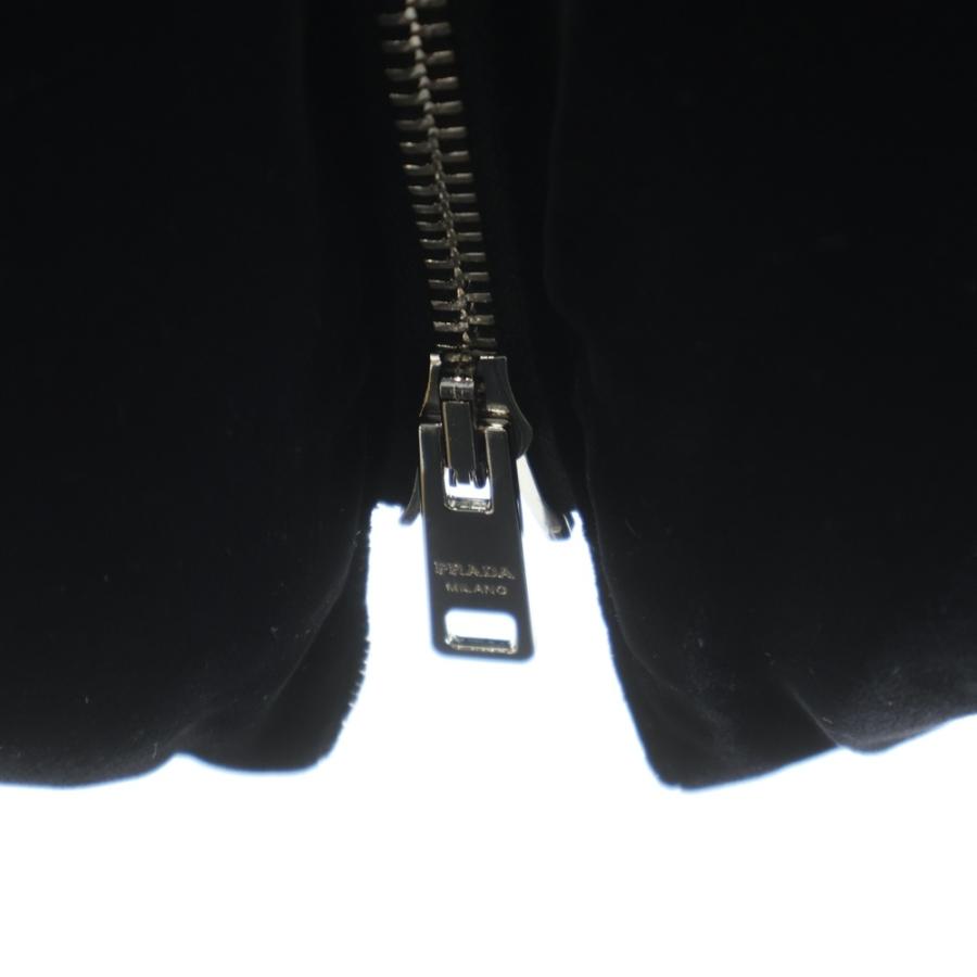 PRADA プラダ トライアングルロゴ ベルベットダウンジャケット ブラック 292214_4