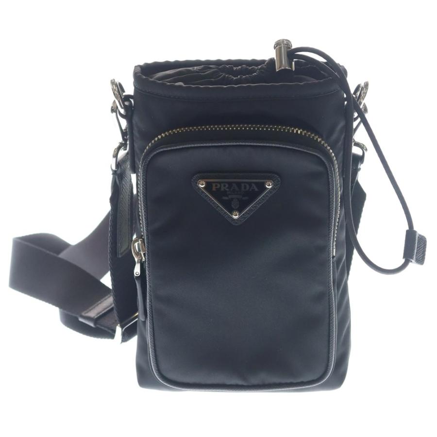 PRADA プラダ フォンショルダー 携帯ケース ショルダーバッグ ミニバッグ ブラック テスート 2ZH155 シルバー金具 PRADA（プラダ） フォンショルダー 携帯ケース ショルダーバッグ ミニ