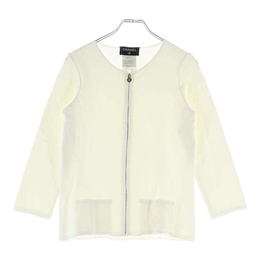 CHANEL（シャネル） クルーネック ジップカーディガン ホワイト#34